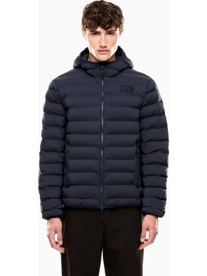 EA7 Erkek Kapşonlu Yaka Cep Detay Fermuar Kapama Uzun Kol Lacivert Mont 7M000686 AF15953-UB102