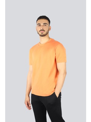 Paul & Shark Erkek Yuvarlak Yaka Normal Kalıp %100 Pamuk Kısa Kollu Turuncu T-Shirt 25411006-305