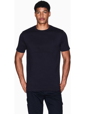 Armani Exchange Erkek Bisiklet Yaka Kısa Kol Ax Logo Desen Pamuklu Lacivert T-Shirt XM001454 AF10361-UB101