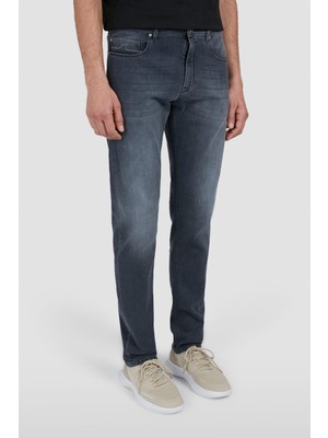 Paul & Shark Erkek Logolu 5 Cepli Denim Gri Jeans 25414107-J08