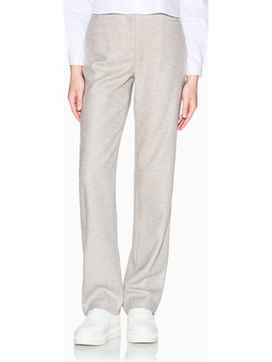Armani Exchange Kadın Regular Fit Normal Bel Düz Paça Yünlü Bej Pantolon XW000723 AF16146-M1088