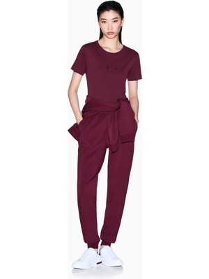 Armani Exchange Kadın Yüksek Belli Pamuk Karışımlı Günlük Kullanım Bordo Eşofman Altı XW000828 AF13397-UA343