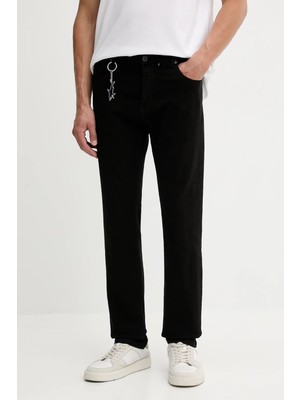 Paul & Shark Erkek Normal Kalıp Düz Paça Pamuklu Denim Siyah Jeans 15314106-J11