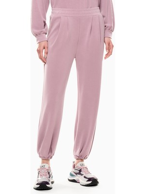 Kadın Elastik Bel Bandı Arkada Metalik Ea7 Logosu Yüksek Bel Pembe Eşofman Altı 7W000446 AF12643-UA272