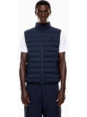 EA7 Erkek Kolsuz Dik Yaka Şişme Fermuar Kapama Lacivert Yelek 7M000683 AF15953-UB102