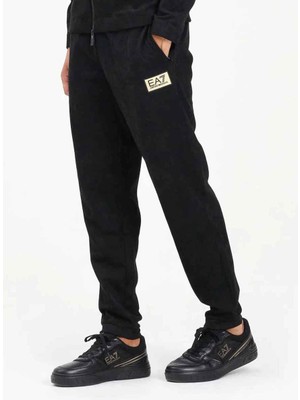 Erkek Normal Kalıp Beli ve Paçası Lastikli Ea7 Logo Etiketli Siyah Eşofman Altı 7M000676 AF16718-UC001