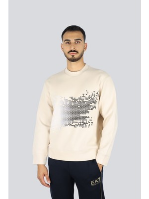 Emporio Armani Erkek Regular Fit Bisiklet Yaka Uzun Kol Pamuklu Bej Sweatshirt EM002892 AF10013-U1156