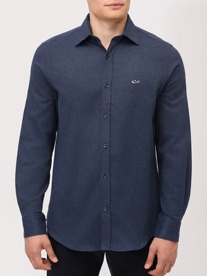 Paul & Shark Erkek Regular Fit Gömlek Yaka Uzun Kollu Mavi Gömlek 15313131CF-464