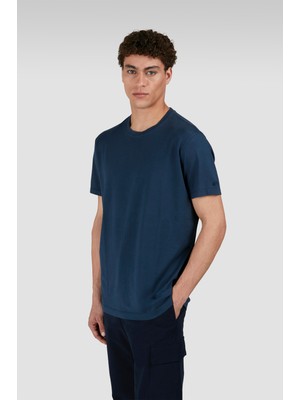Paul & Shark Erkek Yuvarlak Yaka Normal Kalıp %100 Pamuk Kısa Kollu Lacivert T-Shirt 25411006-013