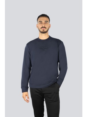 Paul & Shark Erkek Normal Kalıp Yuvarlak Yakalı Shark Logo Işlemeli Uzun Kollu Lacivert Sweatshirt 15311865A-050