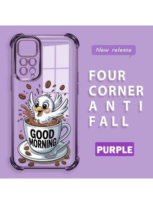HONTINGA Xiaomi Redmi Note 11 ile Uyumlu Şeffaf Kılıfı Düşüme Önleyici Basitlik Anti Düşme Kamera Korumali Kuş Desen Yumuşak Silikon Telefon Kılıfı Kadın ve Erkek Için Uygundur K3-0216
