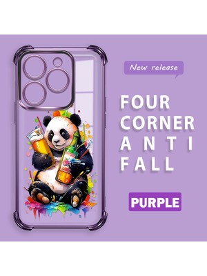 HONTINGA Tecno Spark Go 2024 ile Uyumlu Şeffaf Kılıfı Düşüme Önleyici Basitlik Anti Düşme Kamera Korumali Panda Desen Yumuşak Silikon Telefon Kılıfı Kadın ve Erkek Için Uygundur K3-0208