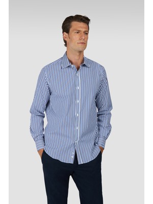 Paul & Shark Erkek Regular Fit Çizgili Pamuklu Uzun Kollu Çok Renkli Gömlek 15313053CF-V14