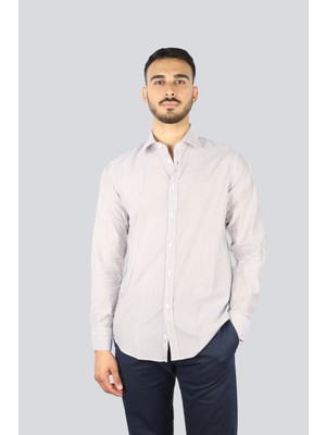 Paul & Shark Erkek Normal Kesim Çizgili Pamuklu Uzun Kollu Beyaz Gömlek 25413202CF-VA3