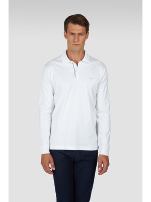 Paul & Shark Erkek Düğme Kapama Uzun Kol Polo Yaka Reqgular Fit Bej Polo Yaka T-Shirt 15311727-46A