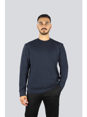 Paul & Shark Erkek Normal Kalıp Logo Desenli Yuvarlak Yakalı Pamuklu Uzun Kollu Lacivert Sweatshirt 15311861-050