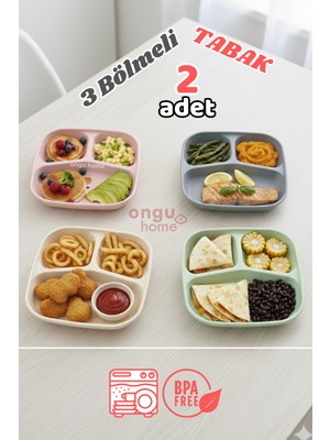 Teknotrust 2’li Yıkanabilir Üç Bölmeli Piknik ve Kamp Tabağı Seti