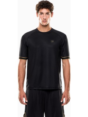 EA7 Erkek Pamuklu Bisiklet Yaka Kısa Kollu Siyah T-Shirt 7M000619 AF16723-UC001