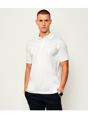 Paul & Shark Erkek Kısa Kollu Polo Yaka Düğme Kapamalı Beyaz-Altın Polo Yaka T-Shirt 15311726-46E