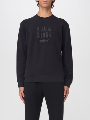 Paul & Shark Erkek Pamuklu Önü Logo Desenli Yuvarlak Yakalı Pamuklu Uzun Kollu Siyah Sweatshirt 15311839-011