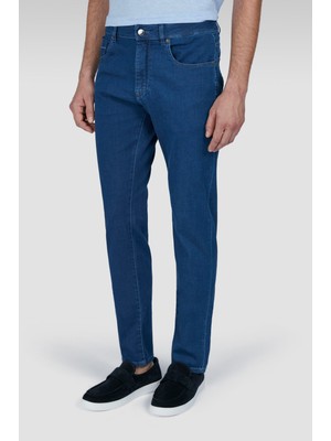 Paul & Shark Erkek Regular Fit Normal Bel Düz Paça Yumuşak Denim Mavi Jeans 25414120-J04