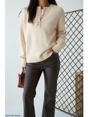 Butik Belvita Patlı Düğmeli Kazak