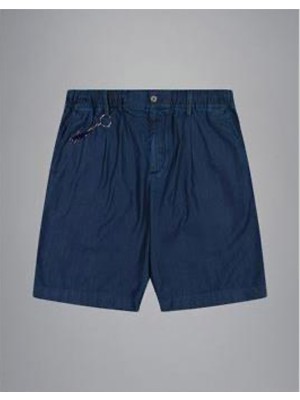 Paul & Shark Erkek Beli Lastikli Pamuklu Dokuma Kumaş Kısa Lacivert Şort 25414164-J03