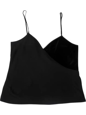 Armani Exchange Kadın Ince Ip Askılı V Yaka Siyah Bluz XW001258 AF16121-UC001