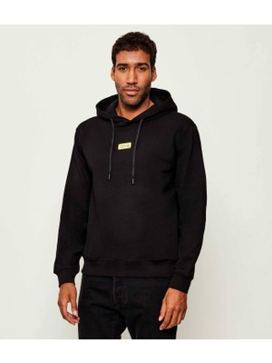 Versace Erkek Regular Fit Kapüşonlu %100 Pamuklu Uzun Kollu Siyah Sweatshirt 79GAIT07CF01T-G89