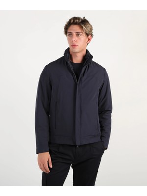 Paul & Shark Erkek Normal Kalıp Dik Yaka Fermuarlı Uzun Kollu Lacivert Ceket 15312017-013