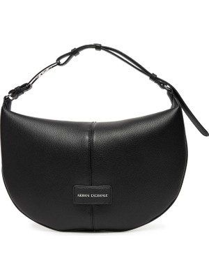 Armani Exchange Kadın Ayarlanabilir Askılı Fermuarlı Logo Etiketli Siyah Omuz Çantası XW001574 AF15632-UC001