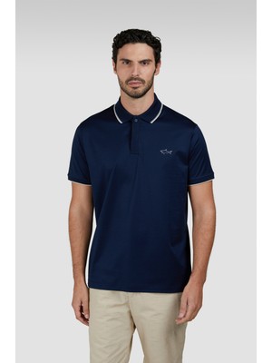 Paul & Shark Erkek Pamuklu Marka Logolu Kısa Kollu Polo Yaka Lacivert Polo Yaka T-Shirt 25411301-013