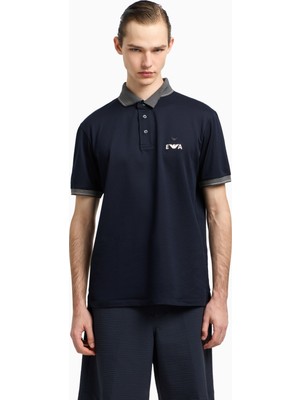 Emporio Armani Erkek %100 Pamuklu Logolu Kısa Kollu Bej Polo Yaka T-Shirt EM002992 AF12955-UB118