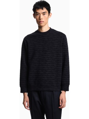 Emporio Armani Erkek Regular Fit Bisiklet Yaka Uzun Kollu Lacivert Sweatshirt EM002900 AF10013-FB308