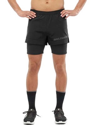 Salomon Cross 2in1 Erkek Siyah Koşu Şortu