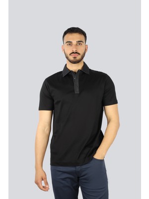 Paul & Shark Erkek Regular Fit %100 Pamuklu Kısa Kollu Siyah Polo Yaka T-Shirt 25411287-011