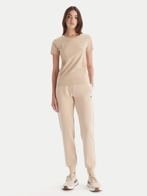 EA7 Kadın Slim Fit Kısa Kollu Logolu Bisiklet Yaka Gri T-Shirt 7W000521 AF12503-U1046