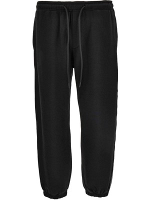 Versace Erkek Normal Kalıp Yanları Şerit Çizgili Beli ve Paçası Lastikli Siyah Pantolon 79GAAC02CF02C-899