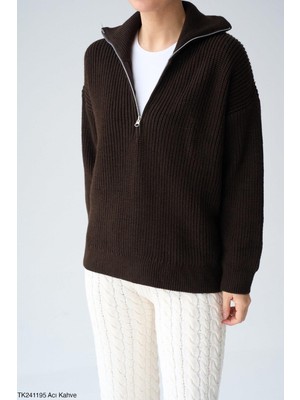 Butik Belvita Polo Yaka Fermuarlı Kazak