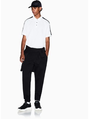 Armani Exchange Erkek Logolu Streç Pamuklu Regular Fit Normal Bel Jogger Siyah Eşofman Altı XM001301 AF10818-UC001