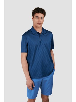 Paul & Shark Erkek Regular Fit %100 Organik Pamuklu Desenli Kısa Kollu Lacivert Polo Yaka T-Shirt 25411278A-264