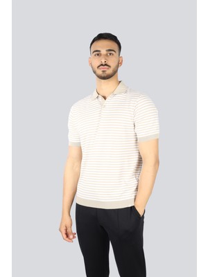 Paul & Shark Erkek Regular Fit Yatay Çizgili %100 Pamuklu Kısa Kollu Beyaz Polo Yaka T-Shirt 25411613-216