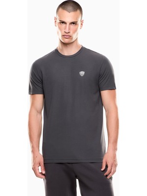 EA7 Erkek Regular Fit Yuvarlak Yaka Kısa Kollu Gri T-Shirt 8NPT16 PJRGZ-U8117