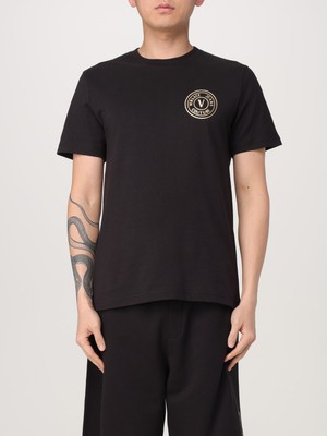 Versace Erkek Küçük Logo Detaylı Bisiklet Yaka Kısa Kollu Siyah T-Shirt 78GAHT00CJ00T-G89