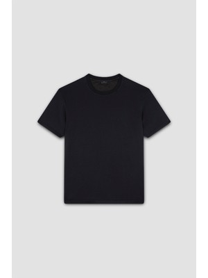 Paul & Shark Erkek Yuvarlak Yaka Normal Kalıp %100 Pamuk Kısa Kollu Siyah T-Shirt 25411006-011
