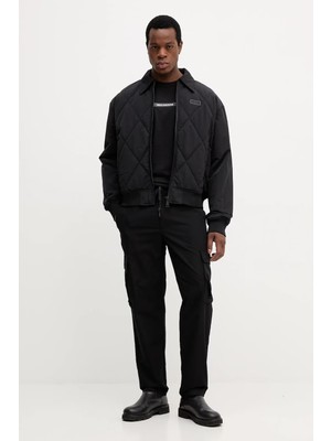 Versace Erkek Gömlek Yaka Uzun Kol Fermuar Kapama Cep Detay Siyah Ceket 79GAS420CQ12D-899