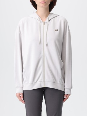 EA7 Kadın Kapşonlu Yaka Cep Detay Fermuar Kapama Uzun Kol Gri Sweatshirt 7W000192 AF12643-U9001