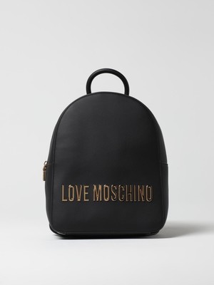 Love Moschino Kadın Sırt Askılı Marka Logolu Fermuar Kapamalı Siyah Sırt Çantası JC4193PP1MKD0-000