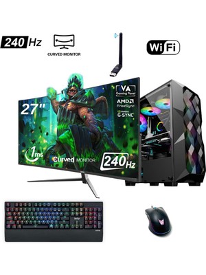 İzoly Spinda Y Ryzen 7 3700X 16GB 256GB M.2 Nvme Rx 580 8gb 27" 240Hz Oyuncu Masaüstü Bilgisayarı