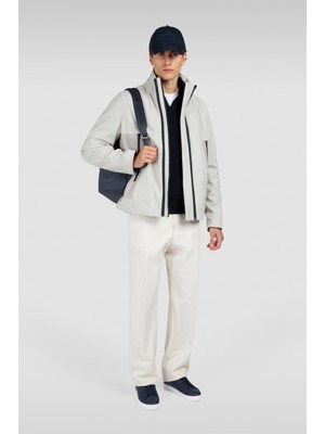 Paul & Shark Erkek Normal Kalıp Suya ve Rüzgara Karşı Dirençli Çift Taraflı Bej - Mavi Ceket 15312087-629